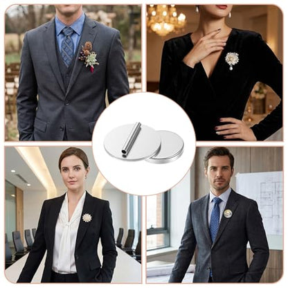 5 Pairs Invisible Magnetic Brooch Pin Converter Mini Magnetic Clasps for Clothing Metal Pin Backs Magnet Metal Lapel Pins Brooch Holder Converter for Hijab Scarf Shawl Thin Fabric