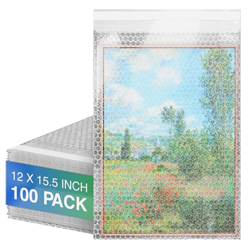 Shipping Bubble Bag, 12 x 15.5 Inches. 300 Pack Clear Bags for Packaging. Self Seal Bubble Pouches for Packing. Waterproof Polyethylene Storage Moving Bags. Packing Materials for Fragile Items - size: 12" x 15.5" / 300 Pack