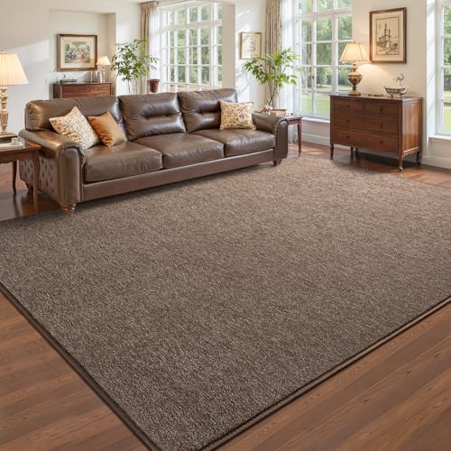 Pettop 4x6 Brown Area Rugs for Living Room Bedroom, Thickened Memory-Foam Throw Carpet, Modern Minimalist Super Soft Kids Boys Girls Rug, Non-Slip and Washable Carpets for Dorm Home Decor - color: Brown-white, size: 4' X 6' (Rectangular)