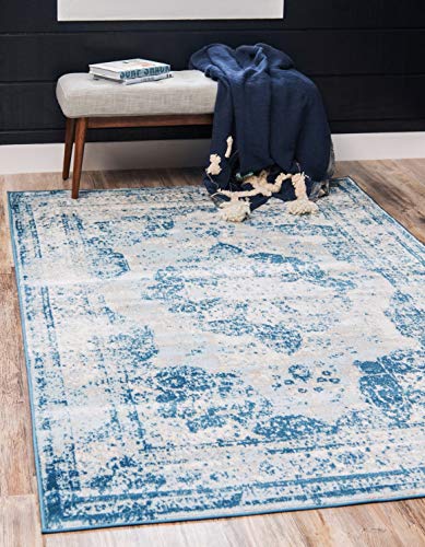 Unique Loom Sofia Collection Area Rug - Salle Garnier (2' 2" x 3' 1" Rectangle, Blue/ Ivory) - color: Blue/Ivory, size: 2'2" x 3'1" (Rectangular)