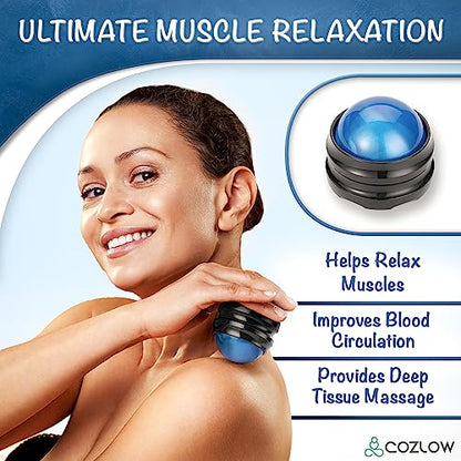 Massage Ball, Muscle Massager Roller Tool for Trigger Point Deep Tissue Release, Hand Held Manual Massage Therapy for Back, Neck, Leg, Shoulder, Foot Pain Relief by Cozlow - color: Massage Ball