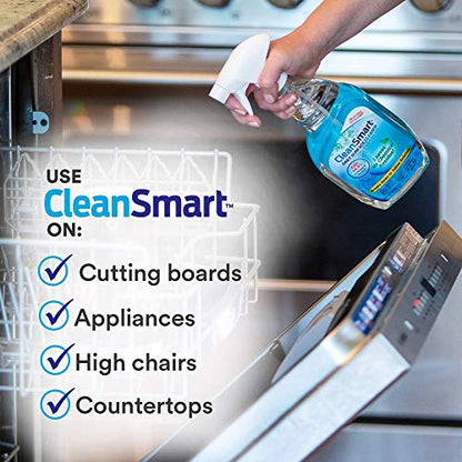 CleanSmart Daily Surface Cleaner and Pet-Safe Disinfectant, Kills 99.9% of Viruses, Bacteria, 23 ounce Bottle (Pack of 2) - size: 23 Fl Oz (Pack of 2)
