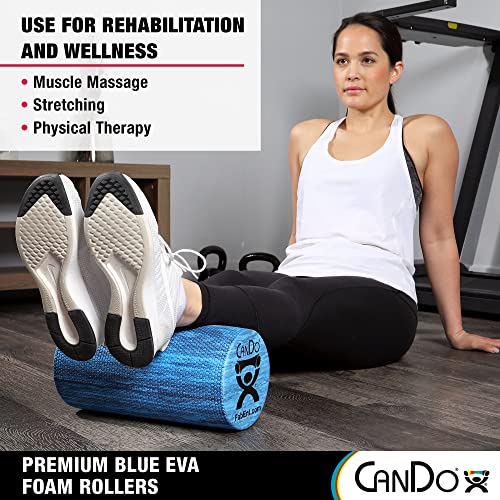 CanDo Premium Blue Marble EVA Foam Roller for Muscle Restoration, Massage Therapy, Sport Recovery and Physical Therapy 6" x 12" Round - size: 6" X 12", style: Round
