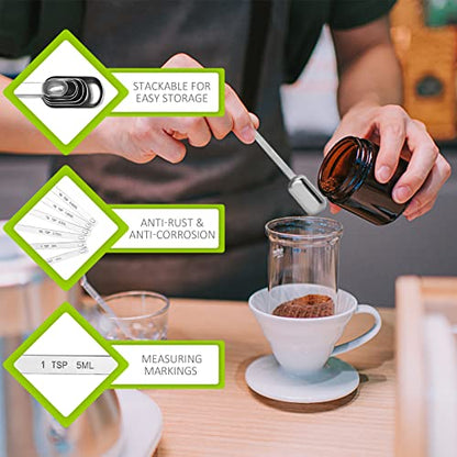 1PCS 1TSP(5ML) Measuring Spoon, Stainless Steel Long Handle Teaspoons | High Precision, Food-Grade Stainless Steel, ‌Rust-Free, Dishwasher-Safe, Easy-Read Markings, Multi-Purpose, Sturdy & Durable - size: 1tsp|1/3tbsp|5ml|1/6oz