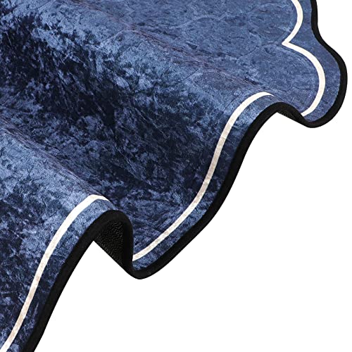 Muslim Prayer Rug Islamic Mat for Muslim Prayers Great Ramadan Gift for Muslim Men Women Portable Prayer Mat Rug Turkish Pocket Praying Rug Thick Large Padded Sajadah Muslim Prayer Rug Velvet Carpet - color: Blue