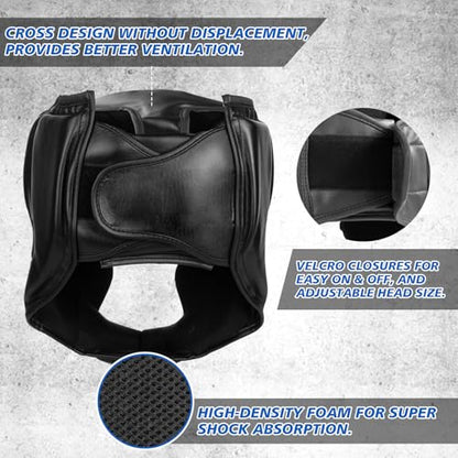 2 Pack & 1 Pack Boxing Headgear - Sparring Safety Head Guard for MMA, Kickboxing, Muay Thai, Boxing - Men, Women, Kids - color: Red & Blue, size: Large-X-Large