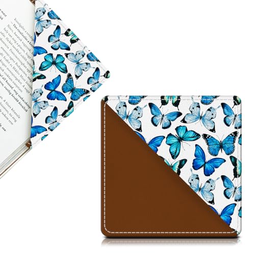 Cute Leather Bookmarks, Fun Triangle Making Corner Bookmark, Book Accessories for Reading Book Lovers, Unbreakable Page Markers for Women Men Cute Butterfly - color: Cute Butterfly