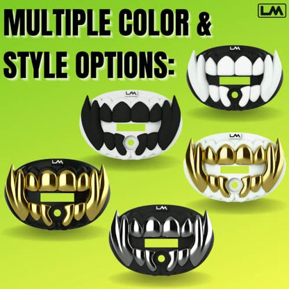 Loudmouth Football Mouth Guard - 3D Chrome Beast Football Mouthpiece, Fits Adult & Youth Ages 5+, Accessories Mouth Guard (3D Beast - Chrome Black/Silver) - color: 3d Beast - Chrome Black/Silver