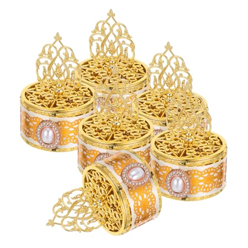 DOITOOL 6pcs Ramadan Candy Boxes Treat Storage Containers Arabian Party Favor Boxes for Weddings Birthdays Middle Eastern Sweet Cookie Wrap