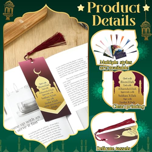 Resurhang 30 Pcs Eid Tassel Bookmarks Multicolor Islamic Quran Bookmarks, Ramadan Eid Gifts Bulk, Muslim Islamic Gift Party Favors for Quran, Books, and Planners
