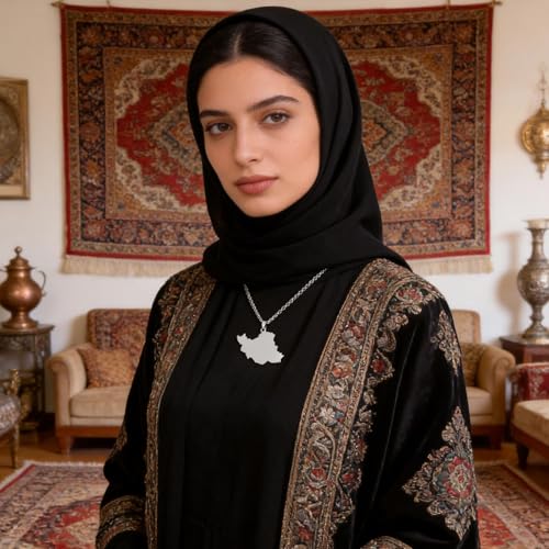 Iran Necklace Iran Map Charm Necklaces Dainty Gold Necklaces for Women Silver Jewelry Gifts for Women - color: A4:Iran Map Necklace