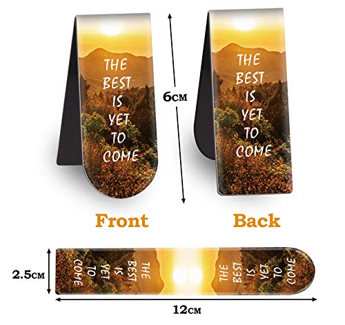 Magnetic Bookmarks, 46PCS Inspirational Slogan Nature Scenery Pattern Bookmarks, Encourage Yourself Bookmarks Bulk for Book Lovers, Women, Man, Kids, Students, Teachers, School Students