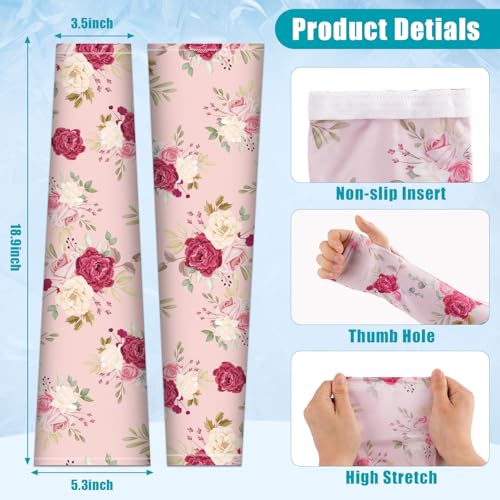 Bebila Gardening Sleeves for Women Farm UV Sun Protection Anti-Scratch Cooling Sleeves with Thumb Hole Arms Cover Outdoors - color: Combination -3