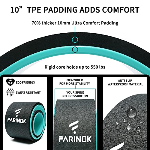 Yoga Wheel Set of 2, Upgraded 10MM Back Wheels for Pain Relief & Stretching | Strongest Thick Back Roller for Deep Tissue Massage, Improving Yoga Poses Backbend - style: Set of 2