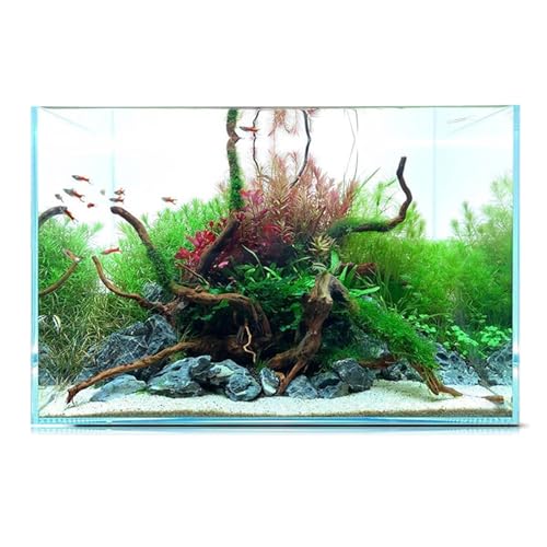 Ultra Clear 2 Gallon Rimless Low Lron Aquarium Tank, 7.8" L × 7.8" W × 7.9" H (20cm x 20cm x 20cm) 1/5 inch Thickness Ultra HD Glass Fish Tank with Black Nano Foam Leveling Mat Included