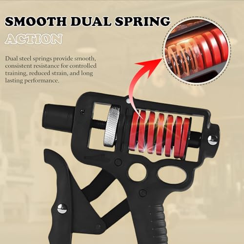 Adjustable 10–400 lb Grip Strength Trainer (Premium Adjustable Grip Strengthener for Forearm Training) Alloy Frame, Titanium-Plated Steel, TPR Non-Slip Handles | Color Black
