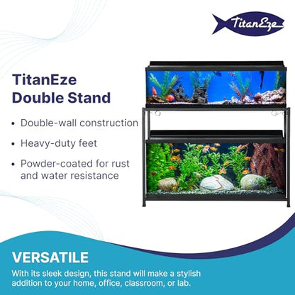 TITANEZE 65 Gallon Double Aquarium Stand (2 Stands in 1), Fish Tank Stand, Bird Cage Stand, 38.5" W x 33" H x 18.5" D