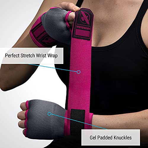 Hayabusa Quick Gel Boxing Hand Wrap Gloves - color: Grey/Pink, size: Small
