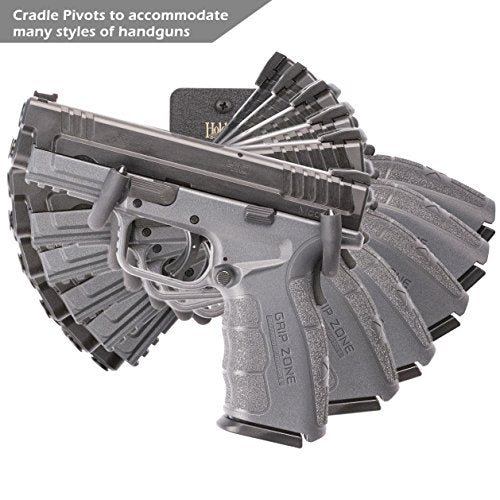 Hold Up Displays Handgun Hanger and Gun Storage for Holding Colt Smith and Wesson SIG Ruger Pistols - Heavy Duty Steel - Made in USA - color: Black 3 Pack