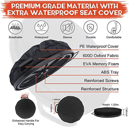 WarBull 5 Gallon Bucket Seat, 360-Degree Swivel Seat Foam Cushion Bucket Seat Lid with Waterproof Cover for Dove Duck Hunting, Fishing, Baseball, Gardening and Camping - color: Black