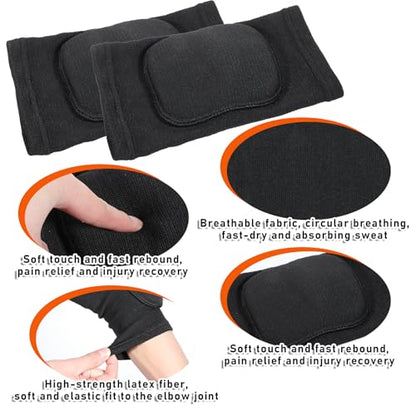1 Pair Volleyball Elbow Pads, Black Arm Brace Ventilate Sport Elbow Protector Strap, Breathable Elbows Pads Arm Pad With Padded for Men and Women Basketball