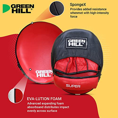 Green Hill Focus Mitts Boxing Pads - color: 5014 RED/BLACK