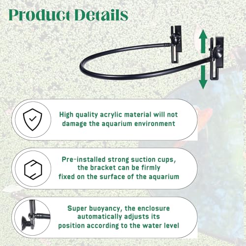 Psyqtsuary Floating Plant Corral for Aquarium, Floating Plant Fence for Aquarium Accessories, Fish Tank Plant Fence Adjustable Height with Water Level, Suitable for All Floating Plants and Aquariums