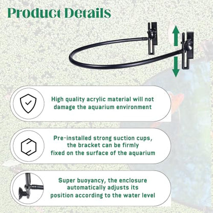 Psyqtsuary Floating Plant Corral for Aquarium, Floating Plant Fence for Aquarium Accessories, Fish Tank Plant Fence Adjustable Height with Water Level, Suitable for All Floating Plants and Aquariums