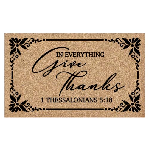 Christian Bible Verse Faux Coco Coir Doormat Door Mat 17x30 - color: Fall 01