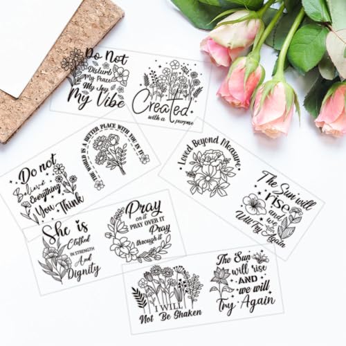 20 Pcs UV DTF Cup Wraps, 10 Styles Wildflower Transfer Stickers Cartoon Rub on Decals Waterproof Transfer Stickers for Glass Cups Wood Crafts - style: Wildflower