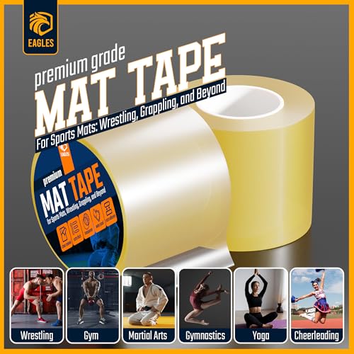 Clear Mat Tape 3 or 4 Inch, 1, 2 or 3 Pack Mat Tape for Wrestling Grappling Gymnastics Jiu Jitsu MMA Floor | Exercise Roll Out Mats Foam Tiles | Home Mats & Gym Floor Tape (1, 3 Inch) - size: 3 Inch