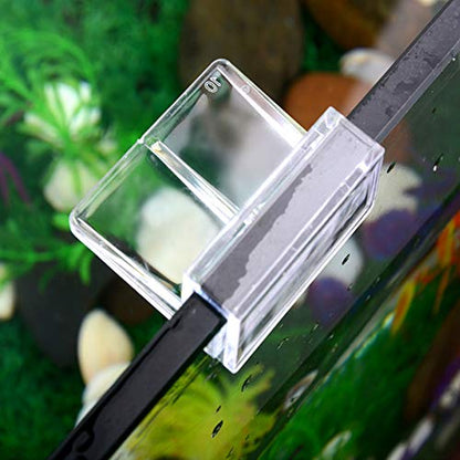 Ochine 4 PCS Aquarium Lid Clips, Transparent Aquarium Lid Clips, Clear Acrylic Fish Tank Lid Holder Aquarium Cover Support Clamps for Rimless Aquarium Glass Top, Fish Tank Cover, Aquarium Hoods - size: 12mm