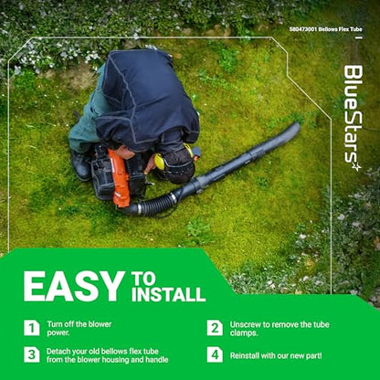 BlueStars 580473001 Replacement Bellows Flex Tube - Compatible with Ryobi RY38BP 38cc Backpack 40 Volt Leaf Blowers Models RY40404NV RY40404NVM RY40440 RY40404