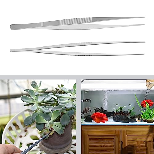7.1" Stainless Steel Tweezers, Straight Pointed, 3/64" Thick | Serrated Tip, Perfectly Aligned, Multipurpose Daily Garden Home Lab Craft Repairing Tool - size: 7.1"L(3/64"T)