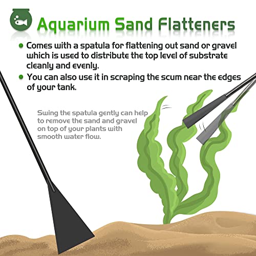 8 in 1 Aquascaping Tool Kit with Acrylic Storage Rack, Black Steel Aquatic Landscaping Equipment Perfect to Create A Stunning Underwater Scape for Fish Tank