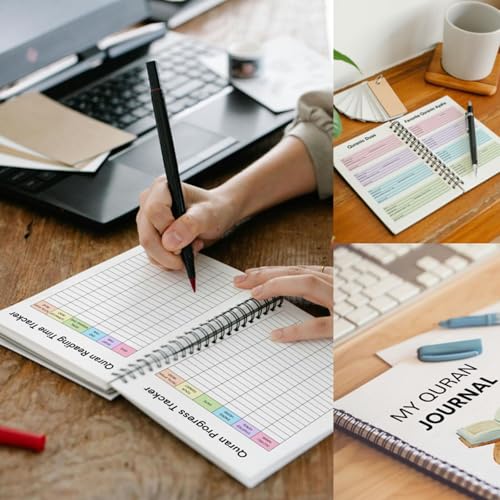 Quran Study Notebook Planner Twin Coil Binding Study Planner Quran Reading Tracking Journal for Scheduling Planning Paper Quran Journal