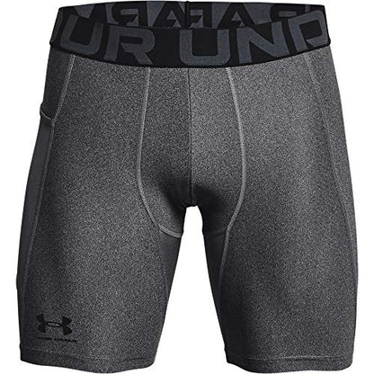 Under Armour Men's Armour Heatgear Compression Shorts - color: Carbon Heather (090)/Black, size: Medium Tall