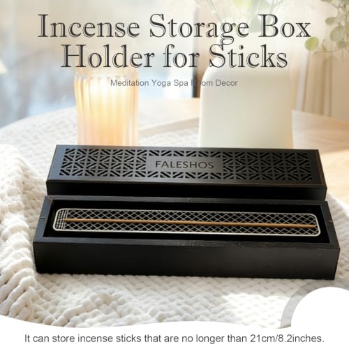 Incense Holder Burner, 2 in 1 Coffin Design with Storage Box and Ash Catcher, Holder for Incense Sticks, Excellent for Meditation Wellness Practices Bedroom Study Office