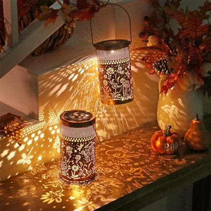 Solar Lantern Outdoor Waterproof, Metal Butterfly, Hummingbirds, Dragonflies, Frogs, Turtles, Flowers, Mushrooms, Garden Decor for Yard, Patio, Lawn, Porch, Backyard, Gifts for Women - style: Garden Life 1 Pack (Bronze-4" Dia)