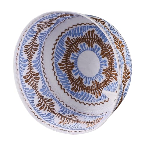 Kids Boys Muslim Prayer Kufi Hat Islamic Prayer Cap Embroidered Prayer Headwear Cap Praying Skull Cap Topi Ramadan Eid Hat - color: Blue-medium