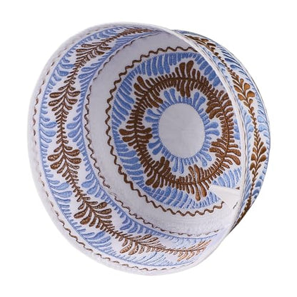 Kids Boys Muslim Prayer Kufi Hat Islamic Prayer Cap Embroidered Prayer Headwear Cap Praying Skull Cap Topi Ramadan Eid Hat - color: Blue-medium