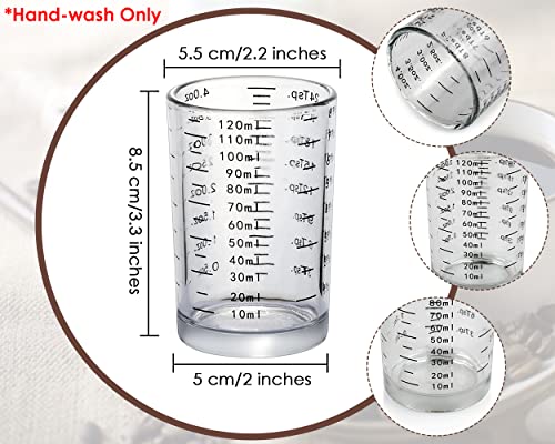 Measuring Cup 2 Pieces Shot Glass Measuring Cup with 4 Kinds of Measuring Scale for Small Amount Liquid (Black, 120ml) - color: Black, size: 120ml