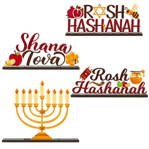 Haooryx Rosh Hashanah Table Centerpiece Rosh Hashanah Wooden Table Toppers