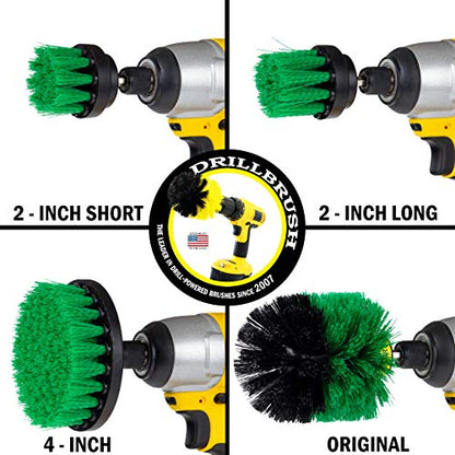 Cast Iron Skillet - Cleaning Supplies - Drill Brush Kitchen Cleaning Kit | Crock Pot Scrubber - Cutting Board, Stove, Sink, Counter-Top, Baseboard, Trash Can, Tile and Flooring - Grout Cleaner - color: Green