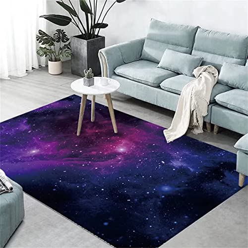 Outer Space Universe Galaxy Rug 3x5 ft Purple Starry Sky Carpets for Kids Bedroom Living Room Soft Kitchen Floor Mats Non Skid Washable Rugs - color: Style C, size: 3' x 5' (Rectangular)