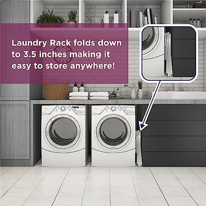 BLACK+DECKER 3 Tier Expandable Collapsing Foldable Laundry Rack for Air Drying Clothing, Space Saving Heavy Duty Lightweight Metal Drying Rack, Grey - color: Gray