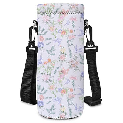Neoprene Water Bottle Carrier Bag with Adjustable Shoulder Strap,Insulated Water Bottle Cover for Stainless Steel/Glass/Plastic Bottles - color: BC55, size: 500ml