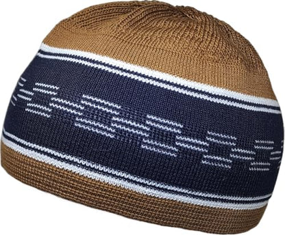 Set 2 PCS Muslim Beanies Kufi Hat for Men AMN-225B Skull Cap Islam Taqiyah Takke Eid Ramadan Gift - color: Color I