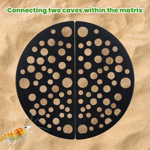 Shrimp Hides for Aquarium 2 Pack, Shrimp Cave Hideout Tunnels | Aquarium shrimp hideouts for molting, breeding, and shelter in shrimp tanks and planted aquariums with multi-opening design