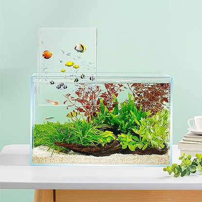 Negative Pressure Fish Tank, Clear Fish Elevator Inverted Aquarium Above Water Fish Tank Water Auto-Refill Transparent Vacuum Suspended Fish Tank Water Level Maintenance Aquarium Decoration
